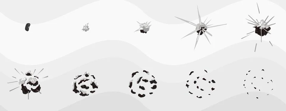 Sprites Of A Black Bean Exploding Stock Illustration