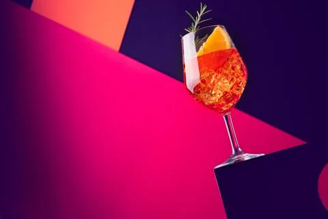 Spritz aperitif on red Stock Photos