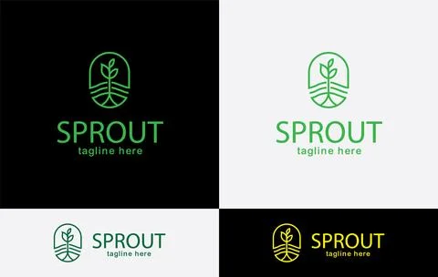 Sprout brand logo design vector Stock Illustration