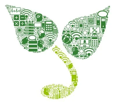 Sprout Collage Icon for BigData and Computing Stock Illustration