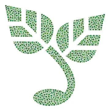 Sprout Collage of Small Circles Stock Illustration