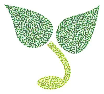 Sprout Collage of Small Circles Stock Illustration