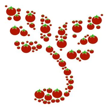 Sprout Collage of Tomato Stock Illustration
