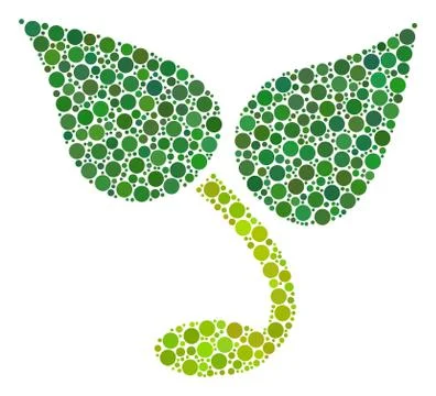 Sprout Composition of Filled Circles Stock Illustration