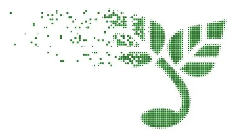 Sprout Dispersed Pixel Icon Stock Illustration