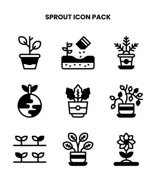 Sprout DuoTone UI Icons Pack Stock Illustration
