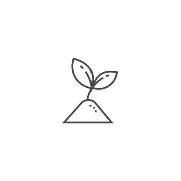 Sprout eco care thin line icon Stock Illustration