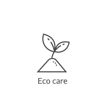 Sprout eco care thin line icon Stock Illustration