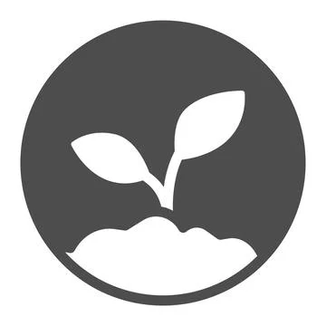 Sprout in the ground solid icon, startup concept, ecologically pure product sign Stock Illustration