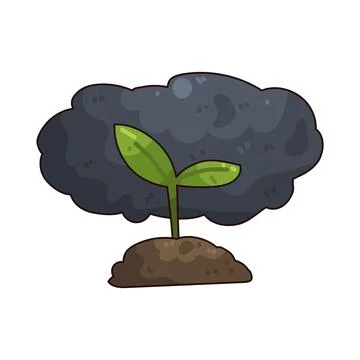 Sprout Growing in Dark Cloud illustration 스톡 일러스트