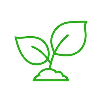 Sprout growth icon design in linear style. Stock Illustration