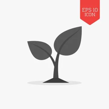 Sprout icon. Flat design gray color symbol. Modern UI web navigation, sign. Stock Illustration