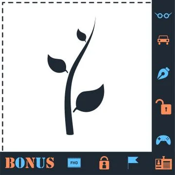 Sprout icon flat Stock Illustration