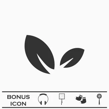 Sprout icon flat Stock Illustration