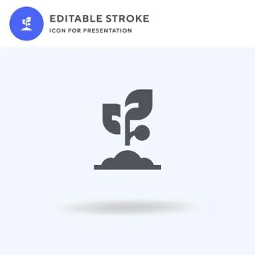 Sprout icon vector, filled flat sign, solid pictogram isolated on white, logo Stock Illustration