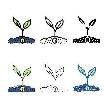Sprout leaf color icon range vector 스톡 일러스트