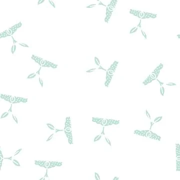 Sprout leaf glyph seamless pattern Stock Illustration