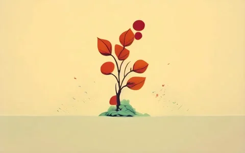 Sprout makes its way through the ground, abstract animation Stock Footage 254216716