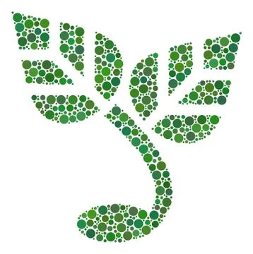 Sprout Mosaic of Dots Stock Illustration