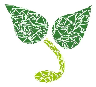 Sprout Mosaic of Triangles Stock Illustration