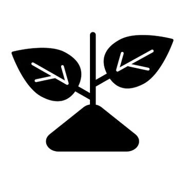 Sprout solid icon. Growing plant pullover vector illustration isolated on white Stockillustratie