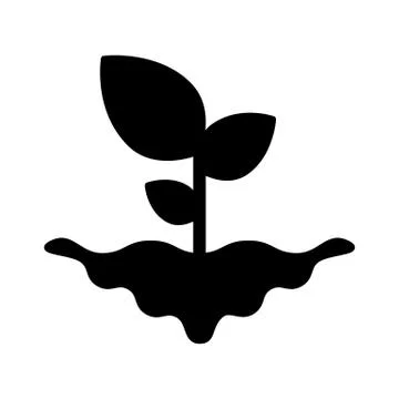 Sprout solid icon. vector illustration isolated on white. glyph style design Illustrazione stock