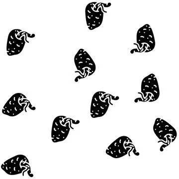 Sprouted potatoes glyph vector seamless pattern Stock Illustration