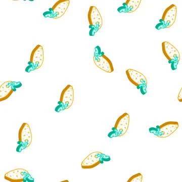 Sprouted potatoes isometric icon seamless pattern Stock Illustration