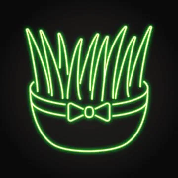 Sprouted wheat neon icon Stock Illustration