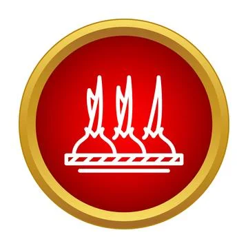 Sprouting onions growing on a plant bed icon イラスト素材