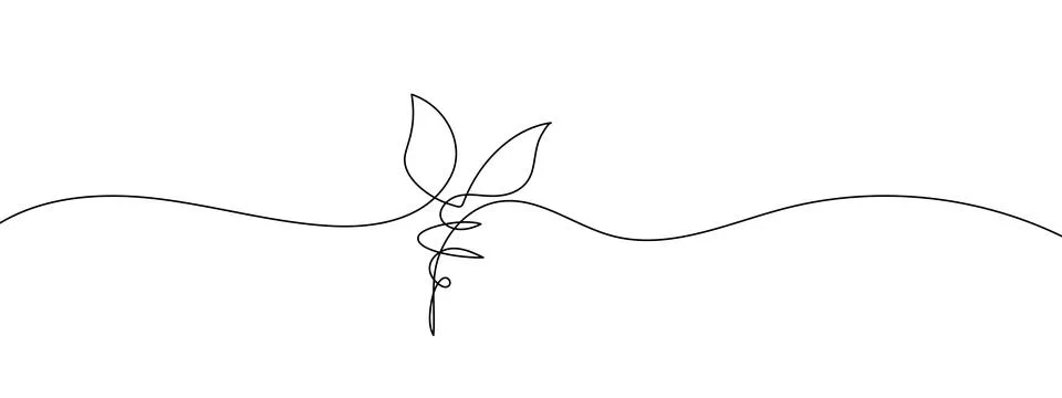 Sprouting Seed One Line Art.Vector Illustration. Stock Illustration