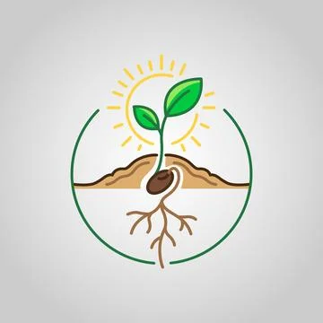 Sprouting Seed Vector Icon Representing Growth, Agriculture, and Sustainable Stock Illustration