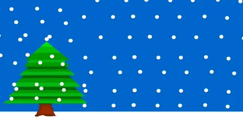 Spruce on a blue background. Weather of snowfall. The snowflakes fall on the fir Vídeo Stock 224547804
