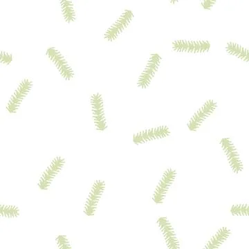 Spruce branch glyph seamless pattern Stock Illustration