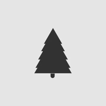 Spruce christmas tree icon flat. Stock Illustration