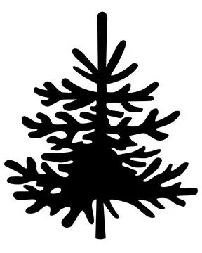 Spruce, coniferous evergreen tree - vector silhouette picture for logo Stock Illustration