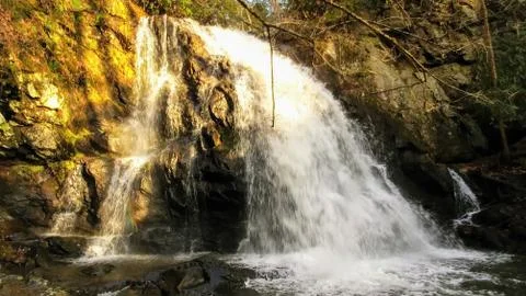Spruce Flat Falls in Winter 스톡 사진