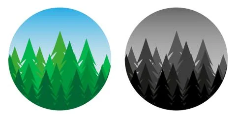 Spruce logo template. Tree silhouette. Creative symbol for corporate identity Stock Illustration