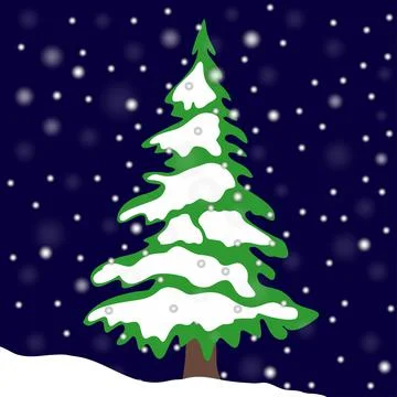 Spruce in the snow Stock Illustration