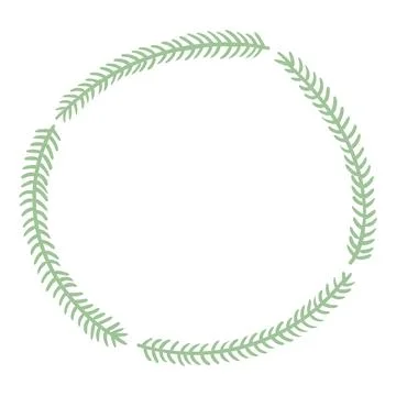 Spruce tree branches circular frame, wreath, border Stock Illustration