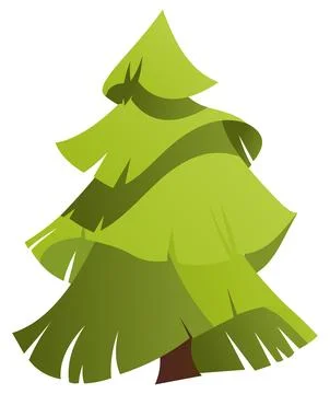 Spruce tree in the drawing Stock Illustration