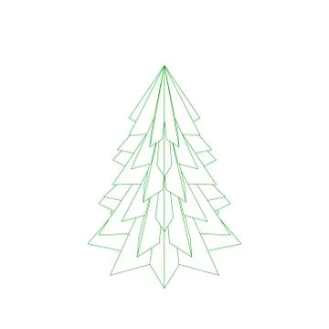 Spruce tree.Isolated on white background.Vector outline illustration. 스톡 일러스트