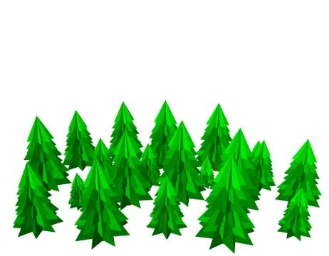 Spruce trees.Isolated on white background.3d Vector illustration. 스톡 일러스트