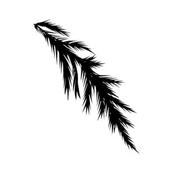 Spruce twig black silhouette vector stock illustration Stock Illustration