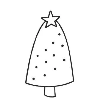 Spruce Vector Christmas Tree Illustration Doodle Isolated on White background Stock Illustration