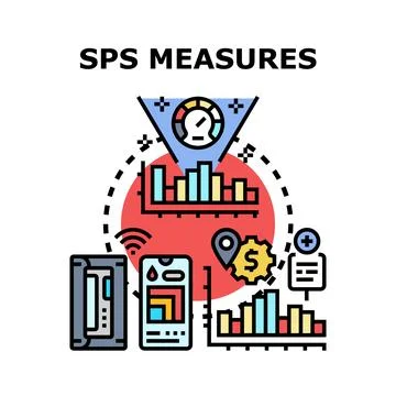 Sps measures icon concept vector illustrating safety standards Stock Illustration