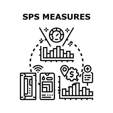 Sps measures icon concept vector illustrating safety standards Stock Illustration
