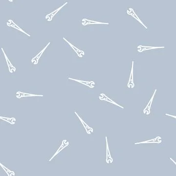 Spud wrench line vector seamless pattern イラスト素材