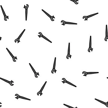 Spud wrench tool vector seamless pattern Stock Illustration