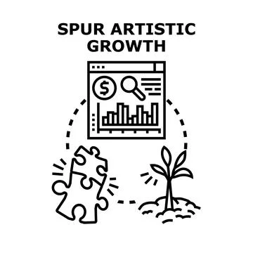 Spur artistic growth developing creative business strategy 스톡 일러스트